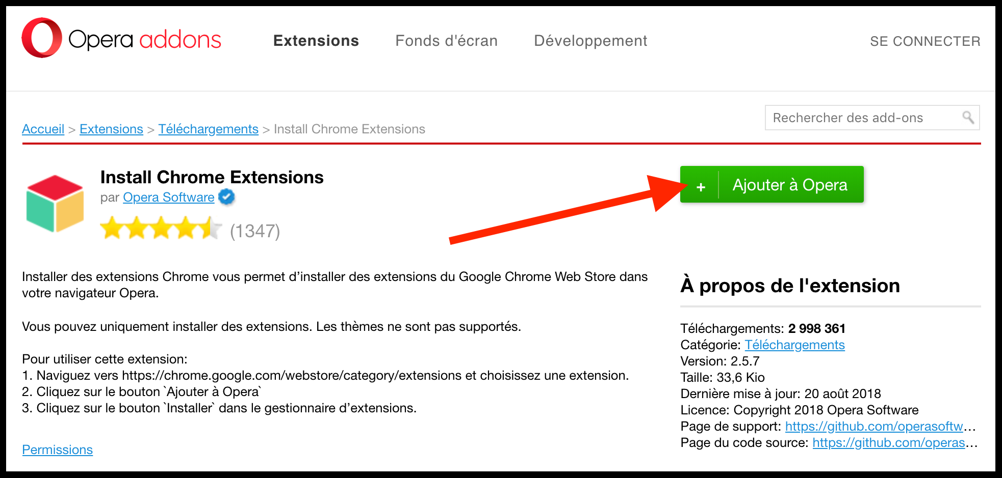 Opera chrome extensions